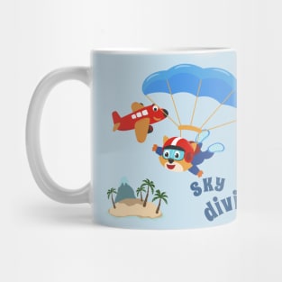 Vector illustration of a cute skydiver Mug